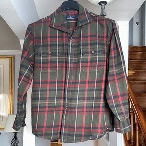 Rainforest Plaid Flannel Button Down Shirt Sz L